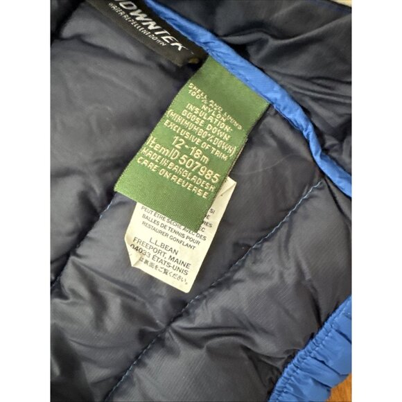 L.L. Bean Kids' Ultralight 650 Down Jacket Baby Toddler Size 12-18 m Blue - Picture 6 of 8